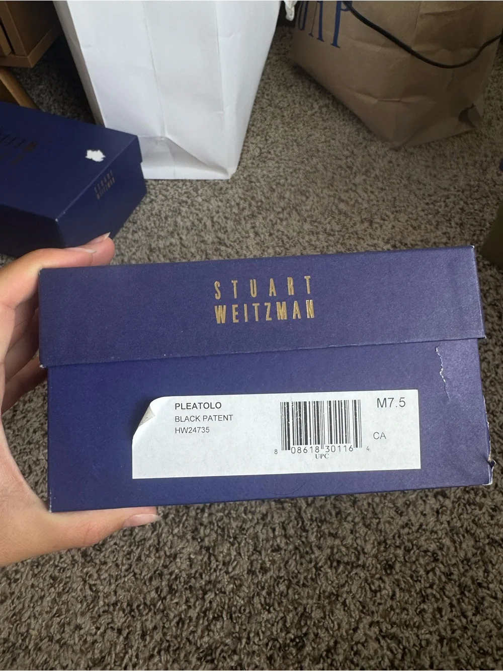 Stuart Weitzman Black Patent Leather Buckle Pleatolo Wedge